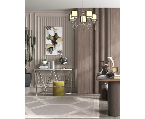 Консоль Авалон 122*41 серый мрамор сталь серебро, изображение 4 | Интернет магазин мебели и декора LifeDekor