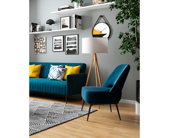 Кресло лаунж Бостон велюр синий, изображение 6 | Интернет магазин мебели и декора LifeDekor