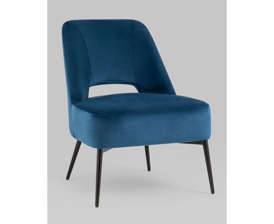 Кресло лаунж Бостон велюр синий, изображение 2 | Интернет магазин мебели и декора LifeDekor