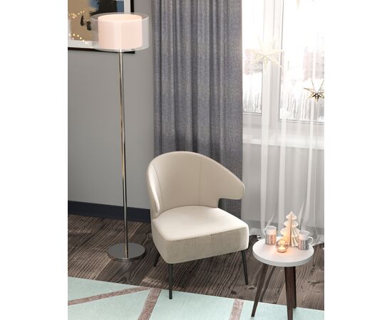 Кресло лаунж Royal Stripes велюр молочный, изображение 4 | Интернет магазин мебели и декора LifeDekor