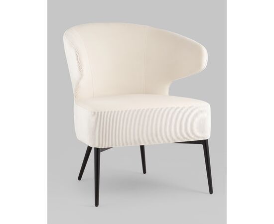 Кресло лаунж Royal Stripes велюр молочный, изображение 2 | Интернет магазин мебели и декора LifeDekor