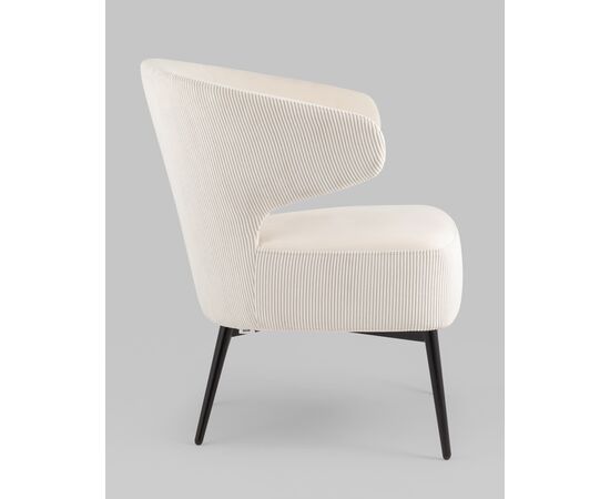 Кресло лаунж Royal Stripes велюр молочный, изображение 8 | Интернет магазин мебели и декора LifeDekor