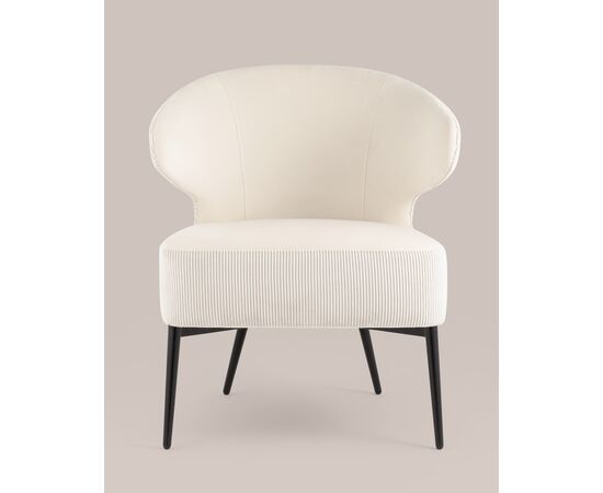 Кресло лаунж Royal Stripes велюр молочный, изображение 7 | Интернет магазин мебели и декора LifeDekor