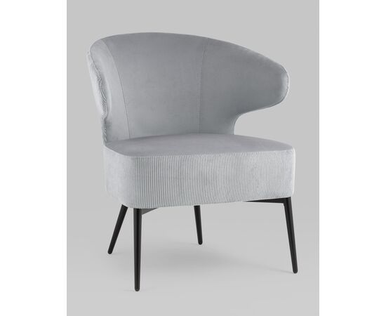 Кресло лаунж Royal Stripes велюр серый, изображение 2 | Интернет магазин мебели и декора LifeDekor