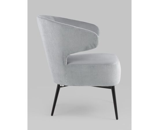 Кресло лаунж Royal Stripes велюр серый, изображение 8 | Интернет магазин мебели и декора LifeDekor