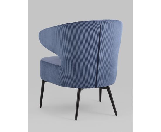 Кресло лаунж Royal Stripes велюр синий, изображение 9 | Интернет магазин мебели и декора LifeDekor