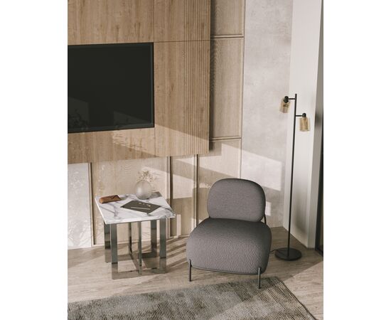 Журнальный столик Нэйтан 61*61 белый мрамор сталь темный хром, изображение 9 | Интернет магазин мебели и декора LifeDekor