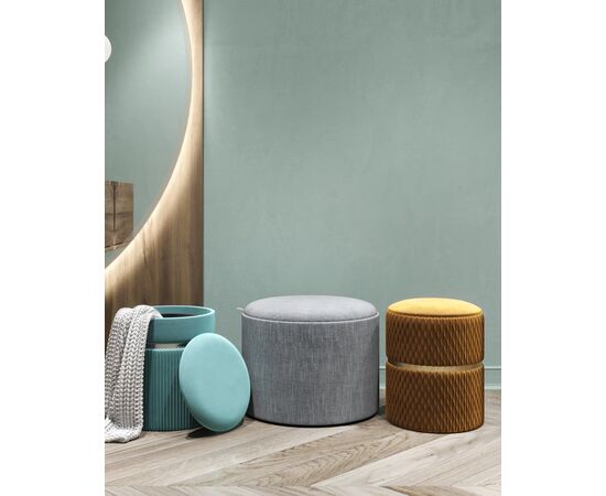 Пуф Миранда с ящиком серебро велюр светло-бирюзовый, изображение 4 | Интернет магазин мебели и декора LifeDekor