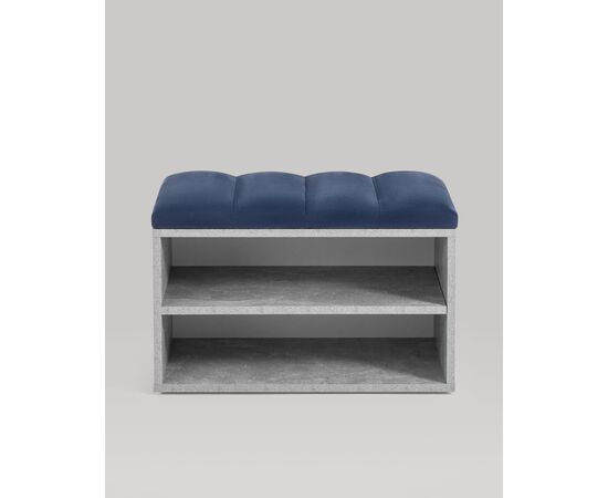 Обувница Хольст серая велюр синий, изображение 3 | Интернет магазин мебели и декора LifeDekor