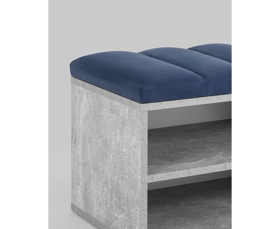 Обувница Хольст серая велюр синий, изображение 4 | Интернет магазин мебели и декора LifeDekor