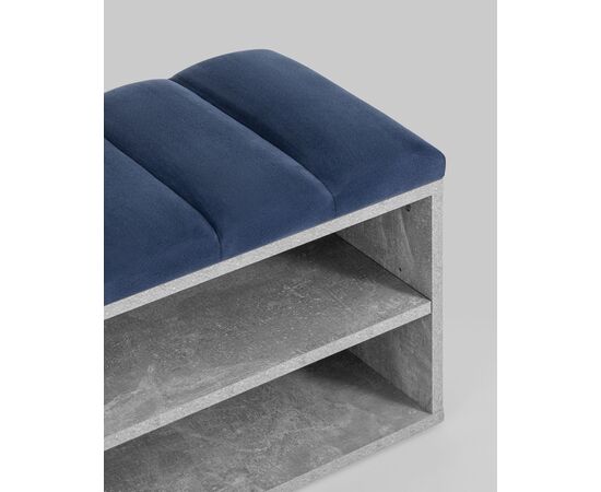 Обувница Хольст серая велюр синий, изображение 5 | Интернет магазин мебели и декора LifeDekor