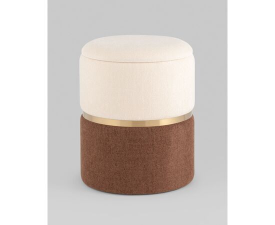 Пуф Кэрри с ящиком шенилл коричневый, изображение 2 | Интернет магазин мебели и декора LifeDekor