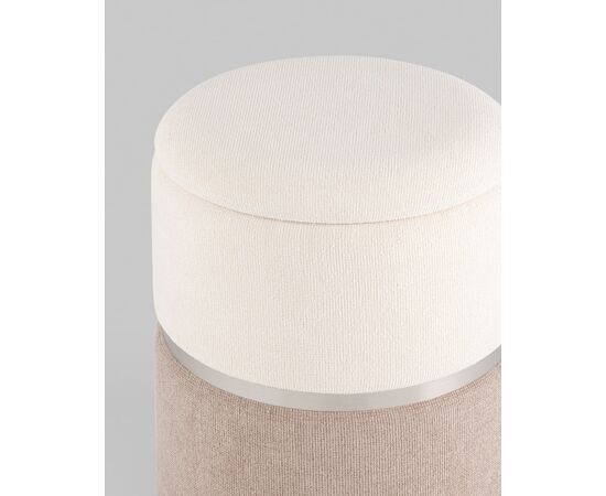 Пуф Кэрри с ящиком серебро шенилл серо-бежевый, изображение 7 | Интернет магазин мебели и декора LifeDekor