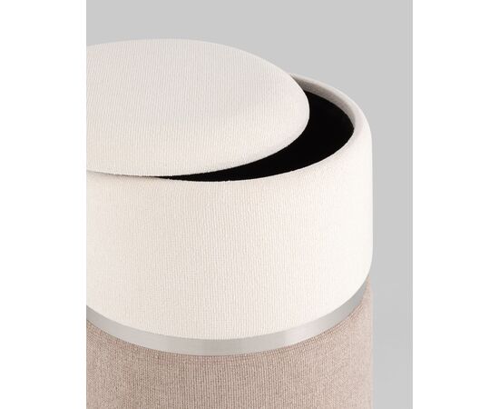 Пуф Кэрри с ящиком серебро шенилл серо-бежевый, изображение 8 | Интернет магазин мебели и декора LifeDekor