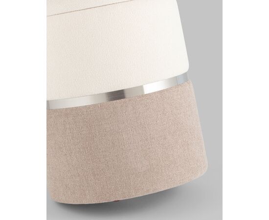 Пуф Кэрри с ящиком серебро шенилл серо-бежевый, изображение 6 | Интернет магазин мебели и декора LifeDekor