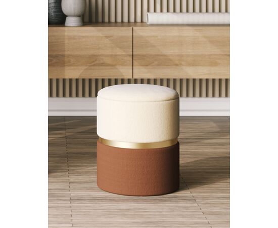 Пуф Кэрри с ящиком шенилл коричневый, изображение 16 | Интернет магазин мебели и декора LifeDekor