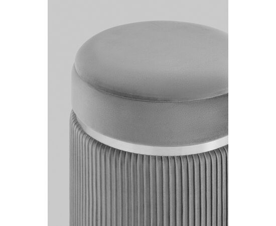 Пуф Миранда с ящиком серебро велюр серый, изображение 6 | Интернет магазин мебели и декора LifeDekor