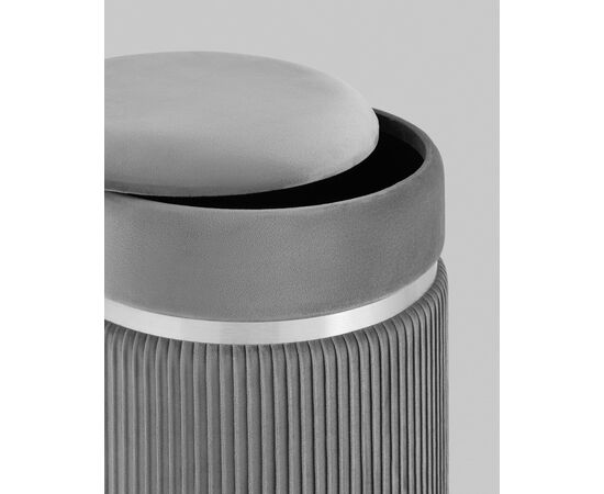 Пуф Миранда с ящиком серебро велюр серый, изображение 5 | Интернет магазин мебели и декора LifeDekor
