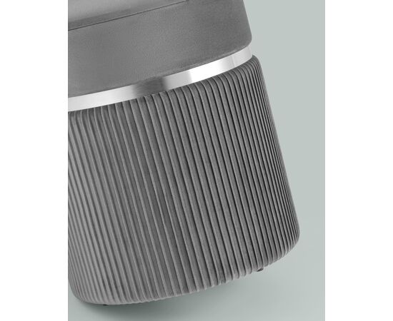 Пуф Миранда с ящиком серебро велюр серый, изображение 3 | Интернет магазин мебели и декора LifeDekor