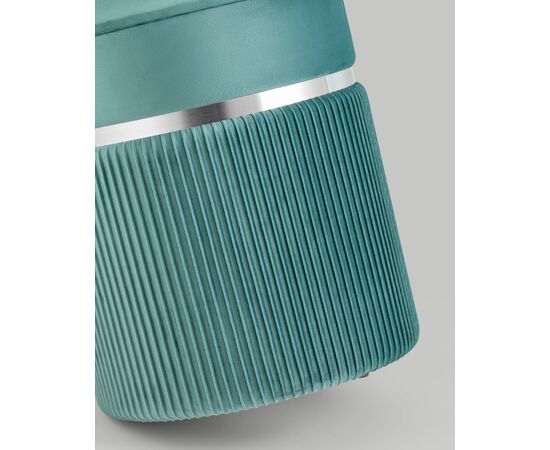 Пуф Миранда с ящиком серебро велюр светло-бирюзовый, изображение 5 | Интернет магазин мебели и декора LifeDekor