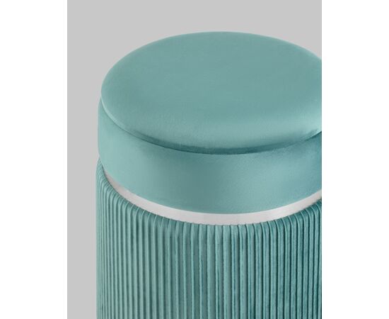 Пуф Миранда с ящиком серебро велюр светло-бирюзовый, изображение 8 | Интернет магазин мебели и декора LifeDekor