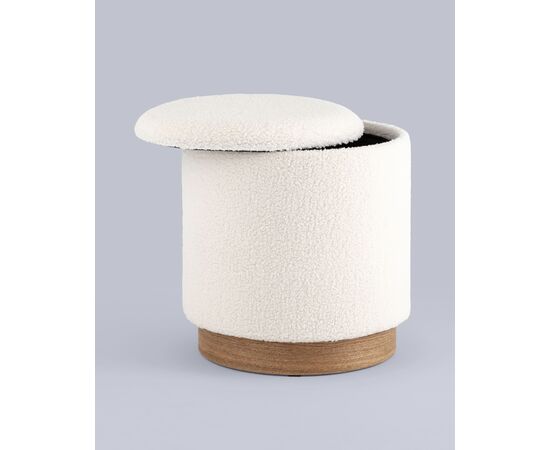 Пуф с ящиком Холли S тедди белый, изображение 15 | Интернет магазин мебели и декора LifeDekor