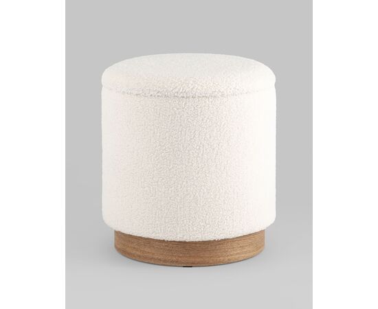 Пуф с ящиком Холли S тедди белый, изображение 2 | Интернет магазин мебели и декора LifeDekor