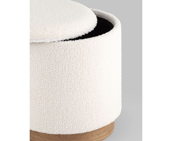 Пуф с ящиком Холли S тедди белый, изображение 16 | Интернет магазин мебели и декора LifeDekor