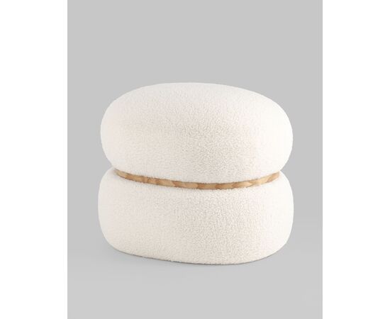 Пуф Полли L тедди белый, изображение 2 | Интернет магазин мебели и декора LifeDekor