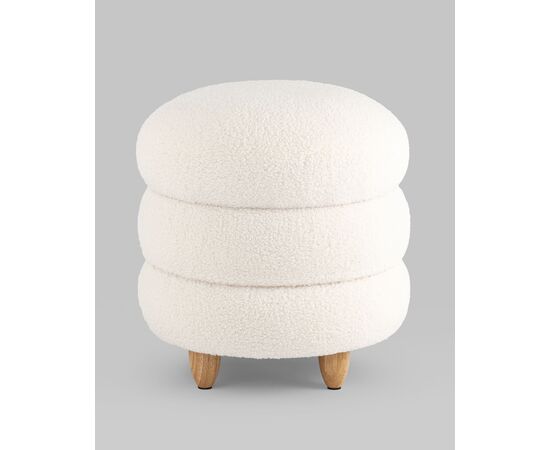 Пуф с ящиком Винни L тедди белый, изображение 2 | Интернет магазин мебели и декора LifeDekor