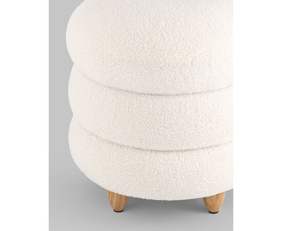 Пуф с ящиком Винни L тедди белый, изображение 6 | Интернет магазин мебели и декора LifeDekor