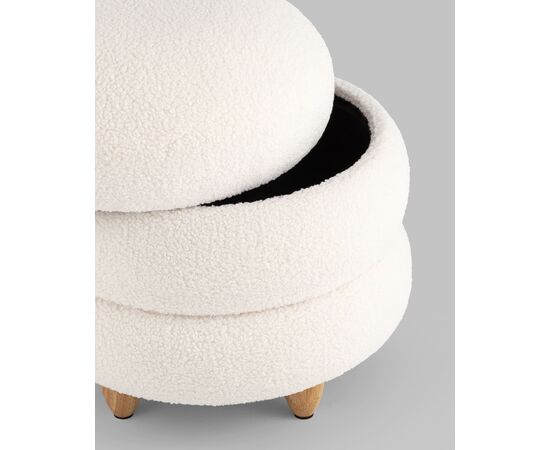 Пуф с ящиком Винни L тедди белый, изображение 8 | Интернет магазин мебели и декора LifeDekor