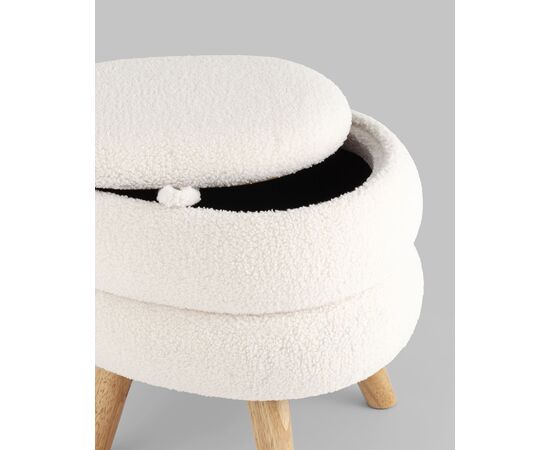 Пуф с ящиком Винни M тедди белый, изображение 5 | Интернет магазин мебели и декора LifeDekor