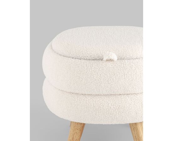 Пуф с ящиком Винни M тедди белый, изображение 6 | Интернет магазин мебели и декора LifeDekor