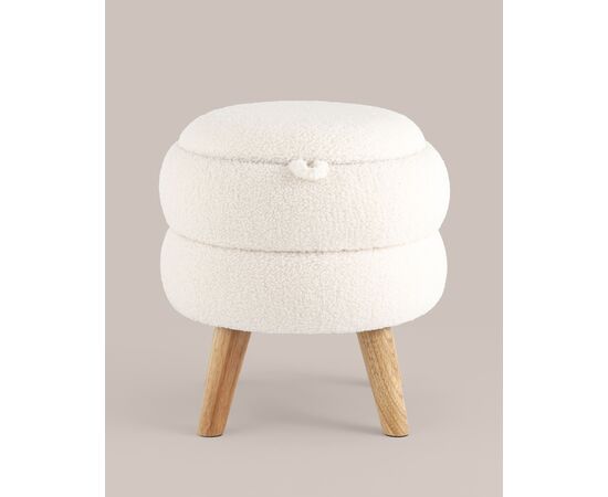Пуф с ящиком Винни S тедди белый, изображение 5 | Интернет магазин мебели и декора LifeDekor