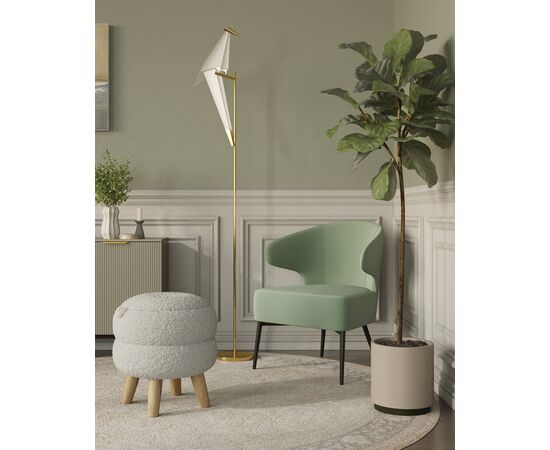 Кресло лаунж Royal Stripes велюр фисташковый, изображение 4 | Интернет магазин мебели и декора LifeDekor