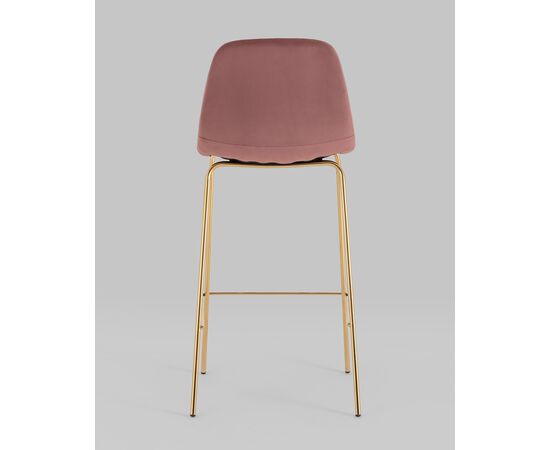 Стул барный Валенсия SN велюр пыльно-розовый золотые ножки, изображение 7 | Интернет магазин мебели и декора LifeDekor