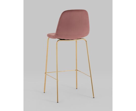 Стул барный Валенсия SN велюр пыльно-розовый золотые ножки, изображение 8 | Интернет магазин мебели и декора LifeDekor