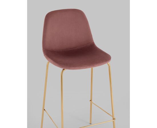 Стул барный Валенсия SN велюр пыльно-розовый золотые ножки, изображение 10 | Интернет магазин мебели и декора LifeDekor