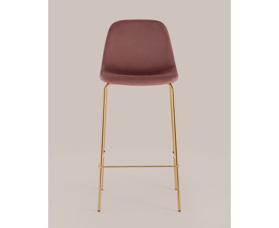 Стул барный Валенсия SN велюр пыльно-розовый золотые ножки, изображение 5 | Интернет магазин мебели и декора LifeDekor