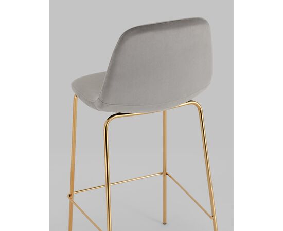 Стул барный Валенсия SN велюр серый золотые ножки, изображение 7 | Интернет магазин мебели и декора LifeDekor