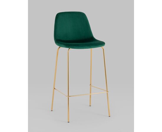 Стул барный Валенсия SN велюр зеленый золотые ножки, изображение 2 | Интернет магазин мебели и декора LifeDekor