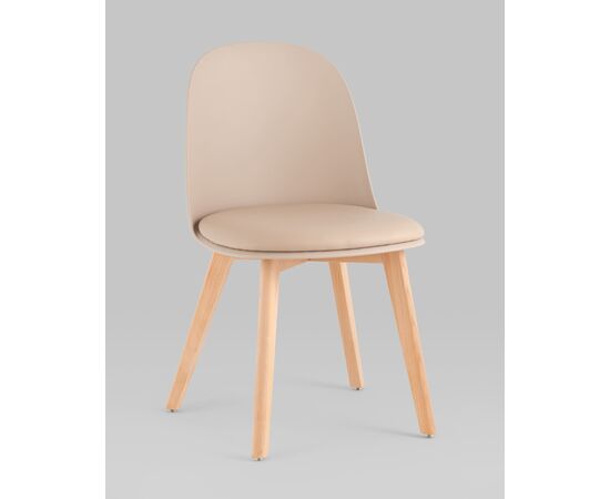 Стул Fog с подушкой бежевый деревянные ножки, изображение 2 | Интернет магазин мебели и декора LifeDekor