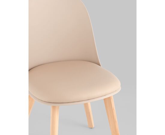 Стул Fog с подушкой бежевый деревянные ножки, изображение 9 | Интернет магазин мебели и декора LifeDekor