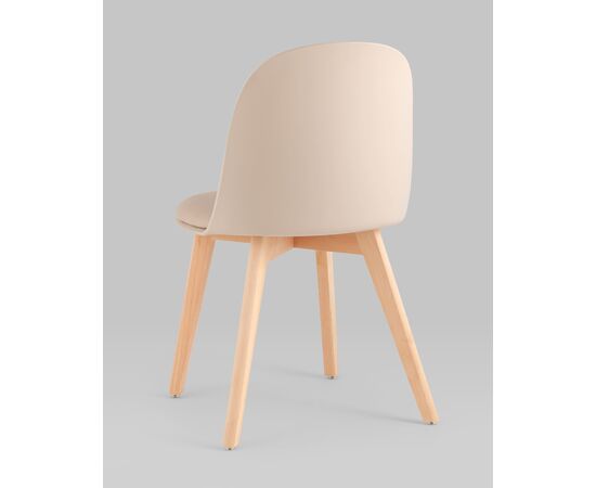 Стул Fog с подушкой бежевый деревянные ножки, изображение 7 | Интернет магазин мебели и декора LifeDekor