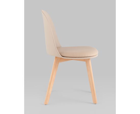 Стул Fog с подушкой бежевый деревянные ножки, изображение 5 | Интернет магазин мебели и декора LifeDekor