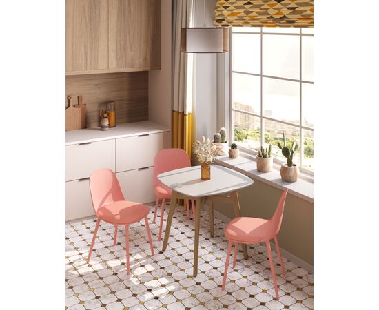 Стул Fog с подушкой пластик пыльно-розовый, изображение 4 | Интернет магазин мебели и декора LifeDekor