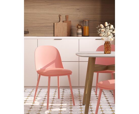 Стул Fog с подушкой пластик пыльно-розовый, изображение 3 | Интернет магазин мебели и декора LifeDekor