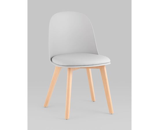 Стул Fog с подушкой светло-серый деревянные ножки, изображение 2 | Интернет магазин мебели и декора LifeDekor