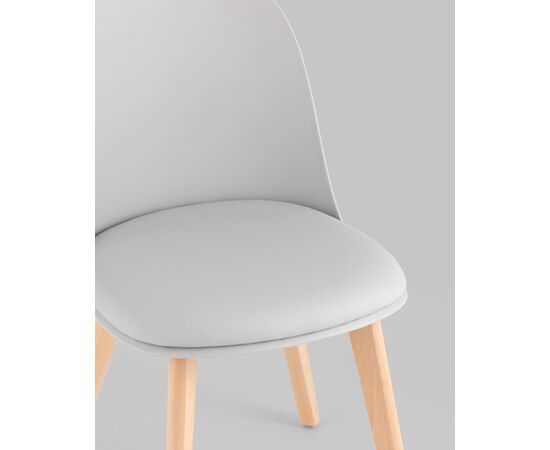 Стул Fog с подушкой светло-серый деревянные ножки, изображение 8 | Интернет магазин мебели и декора LifeDekor